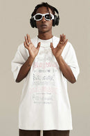 Loose Fit Vintage Washed Graphic Tee - White