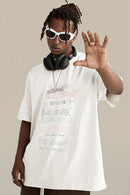 Loose Fit Vintage Washed Graphic Tee - White