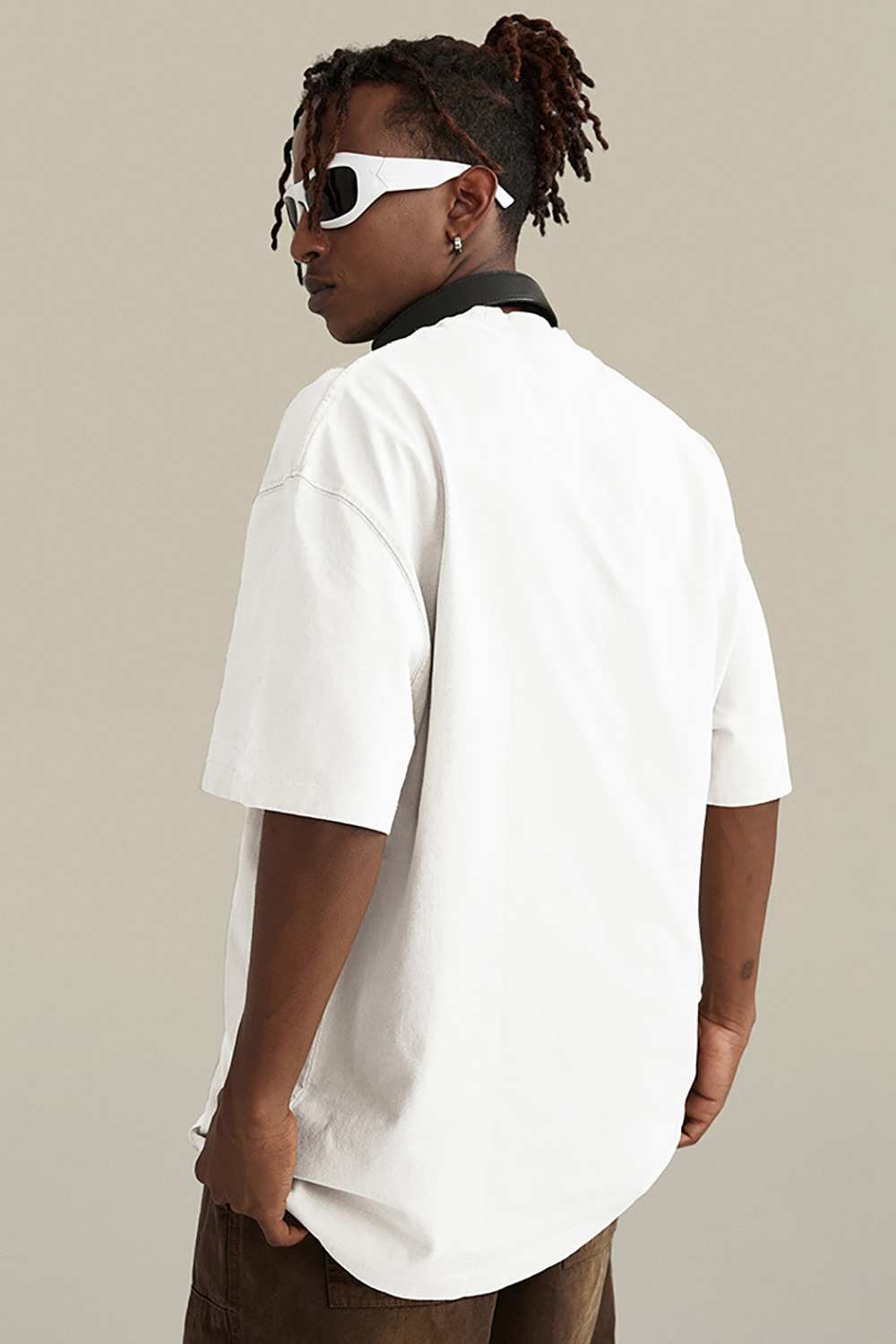 Loose Fit Vintage Washed Graphic Tee - White