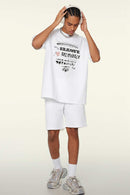 Quick-Drying Sorona Graphic T-Shirt in Teeth White - full-length front modeled view