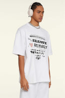 Quick-Drying Sorona Graphic T-Shirt in Teeth White - front modeled view