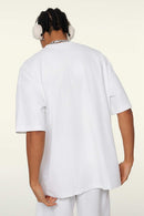 Quick-Drying Sorona Graphic T-Shirt in Teeth White - back modeled view