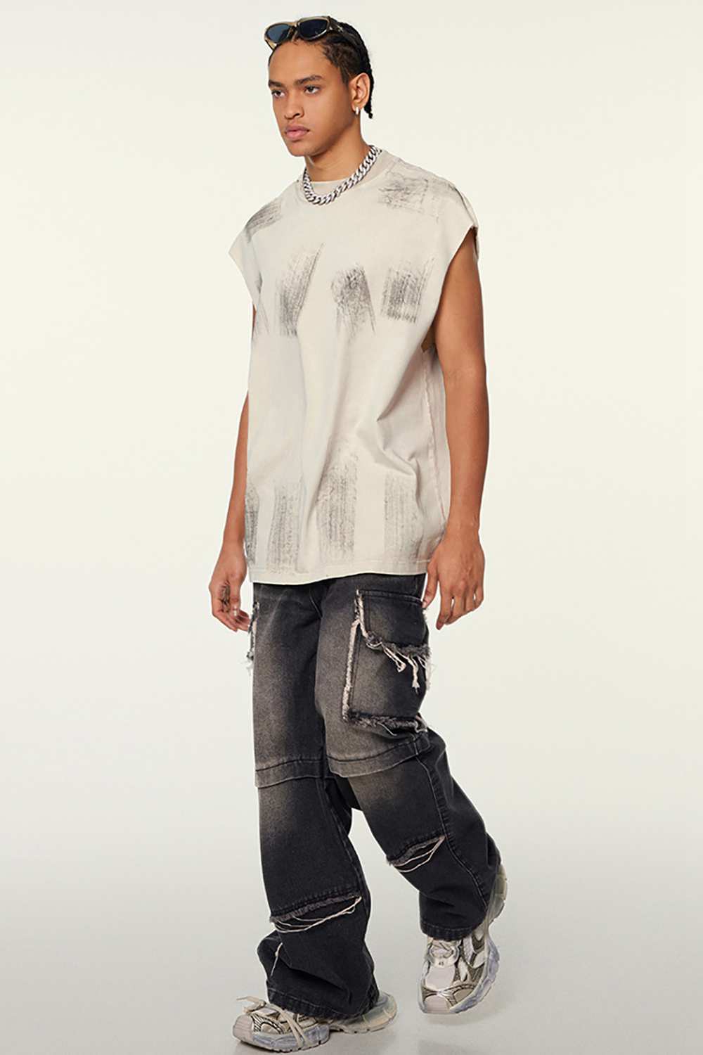 Unisex Vintage Washed Tank Top - Abstract Artistry, High Street Comfort