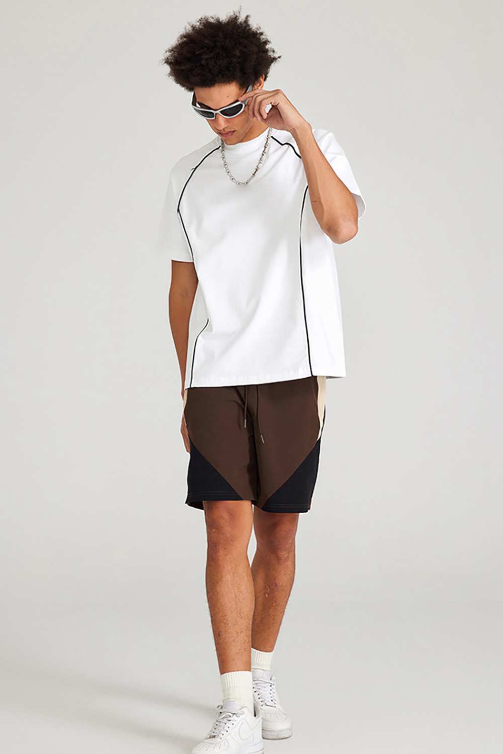 Men's Vintage Washed Urban Trek Shorts with Split-Hem | High Street Style