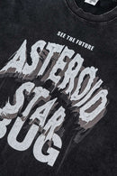 Washed Layered-Letter Graphic Relaxed Cotton T-Shirt in Fried Snowflakes - graphic detail