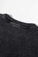 Washed Layered-Letter Graphic Relaxed Cotton T-Shirt in Fried Snowflakes - collar detail