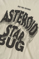 Washed Layered-Letter Graphic Relaxed Cotton T-Shirt in Gray Apricot - graphic detail