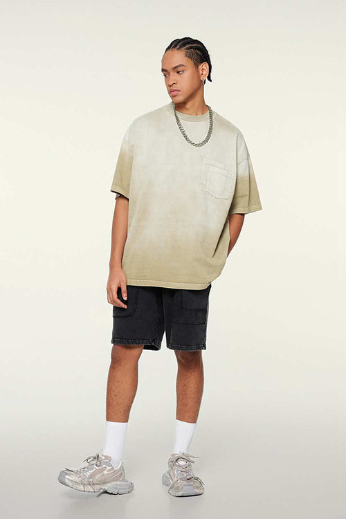 Faded Gradient Heavyweight Tee - Sand