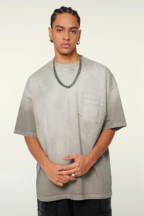 Faded Gradient Heavyweight Tee - Light Gray
