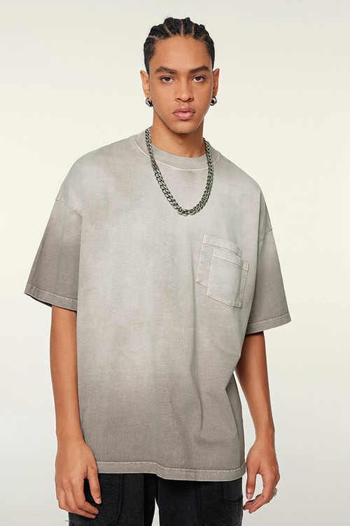Faded Gradient Heavyweight Tee - Light Gray