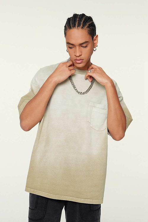 Faded Gradient Heavyweight Tee - Sand