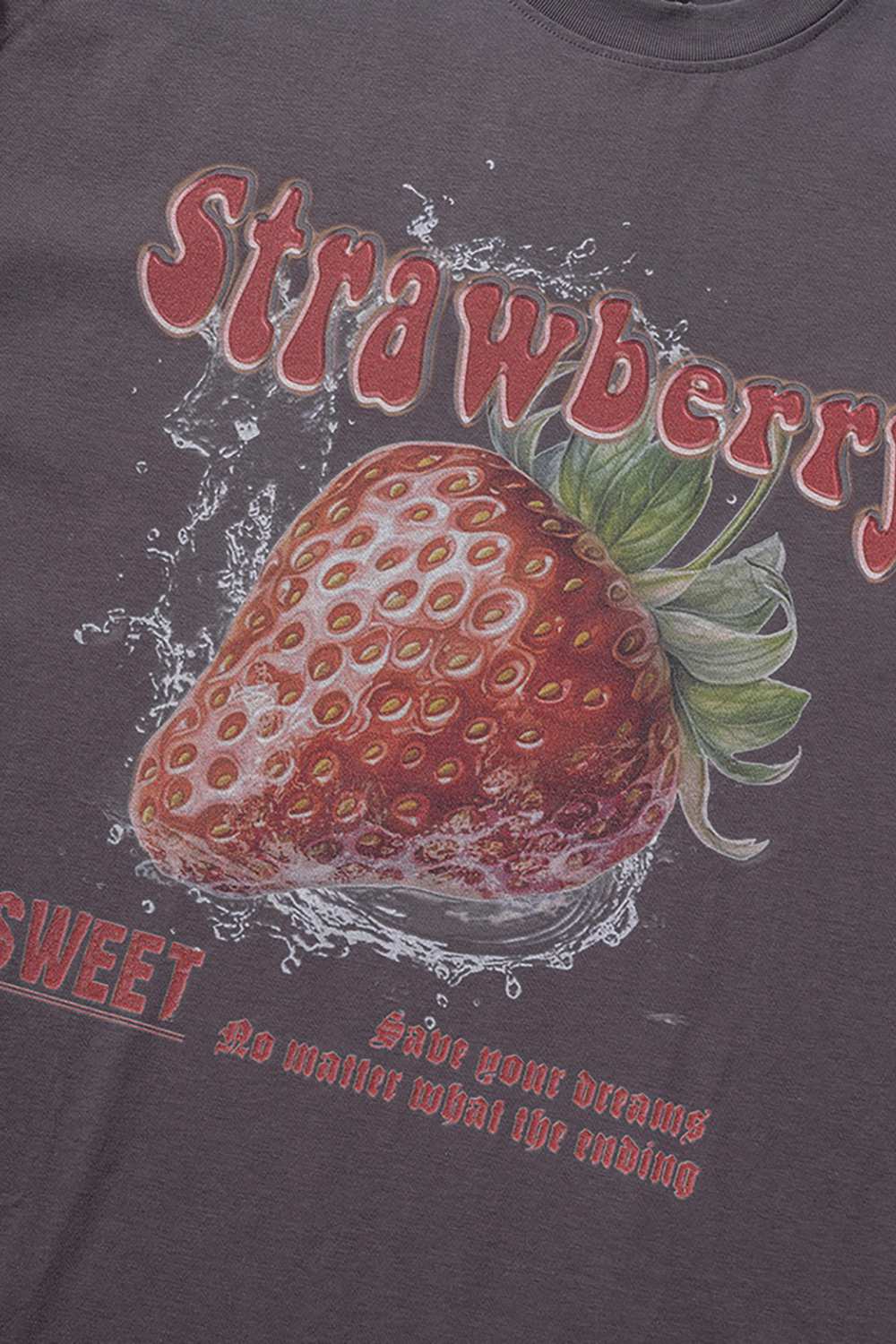 Vintage Strawberry Print T-Shirt - Retro High Street Fashion Tee