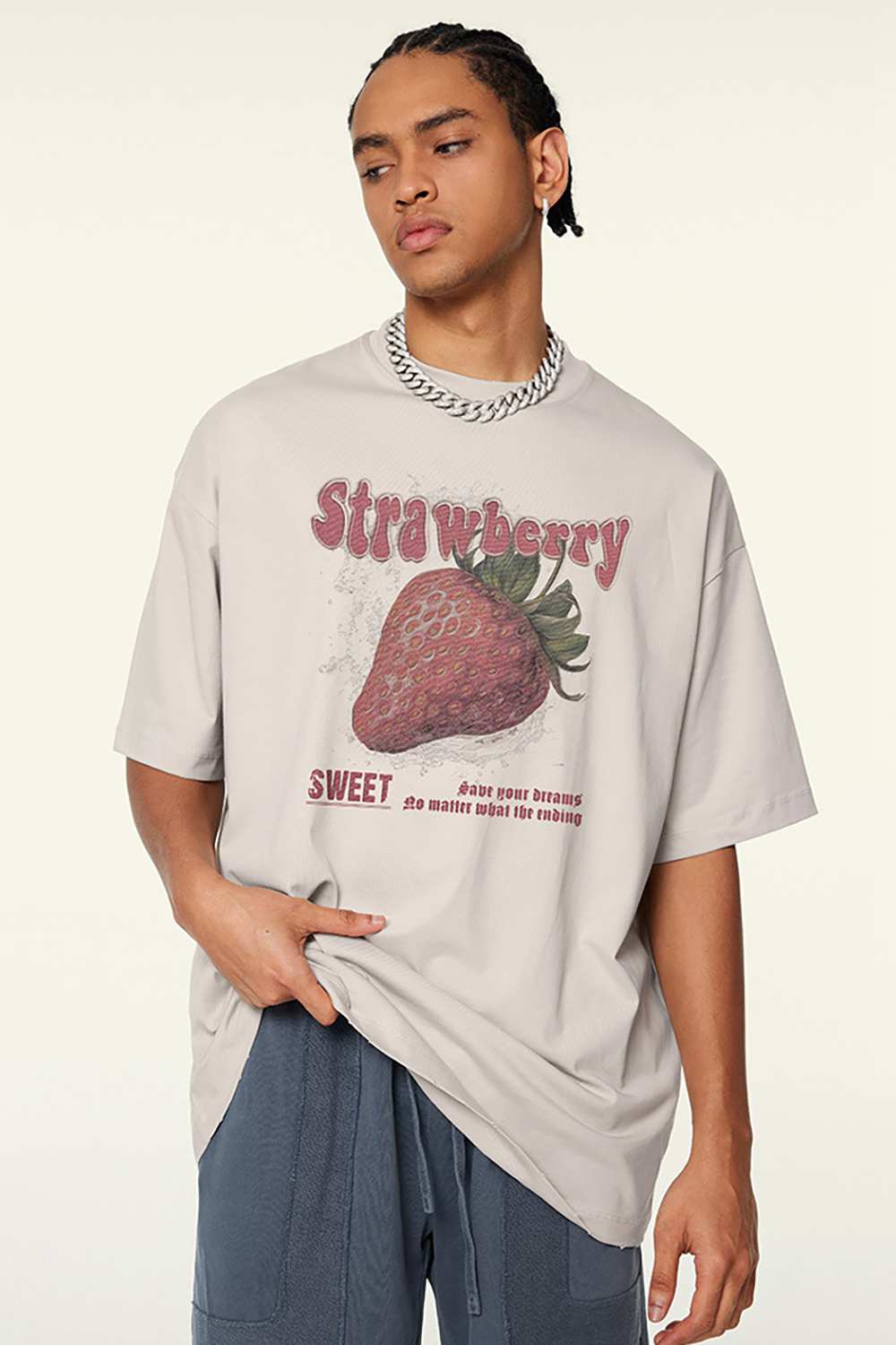 Vintage Strawberry Print T-Shirt - Retro High Street Fashion Tee