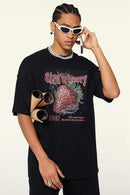 Cooling-Touch Strawberry Tee - Metallic Black