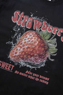 Cooling-Touch Strawberry Tee - Metallic Black