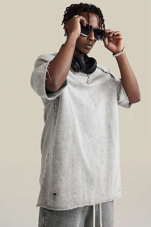 Heavyweight Wax-Dyed Tee - Medium Gray