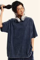 Heavyweight Wax-Dyed Brushed Tee - Vintage Royal Blue