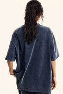 Heavyweight Wax-Dyed Brushed Tee - Vintage Royal Blue
