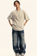 Heavyweight Wax-Dyed Brushed Tee - Vintage Dark Apricot