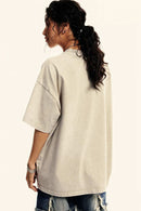 Heavyweight Wax-Dyed Brushed Tee - Vintage Dark Apricot
