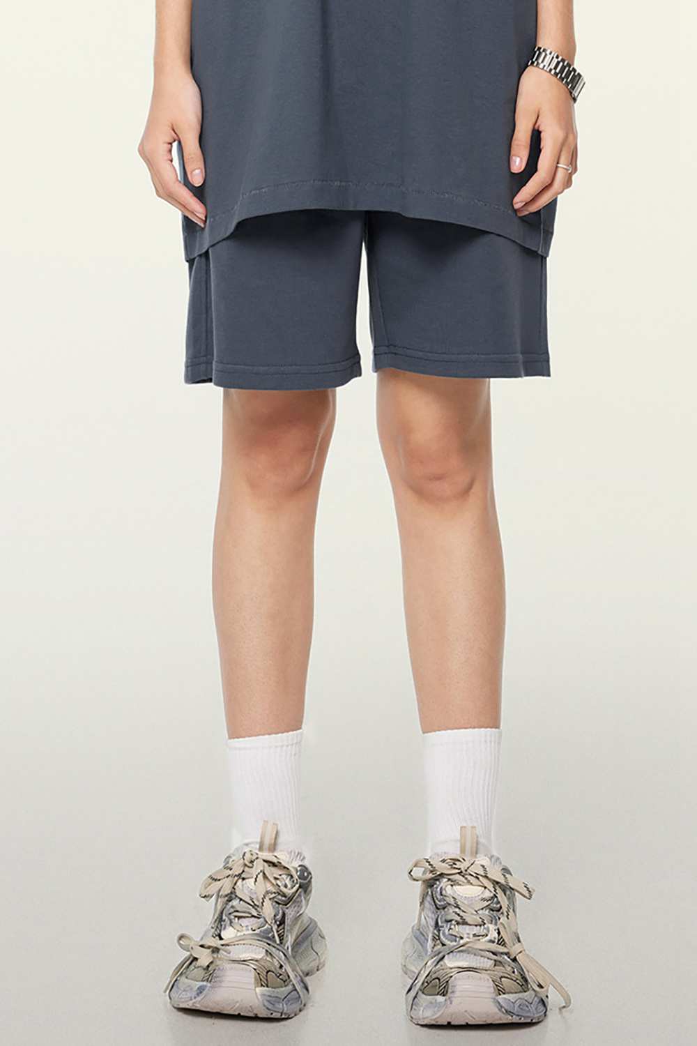 Unisex French Terry Drawstring Shorts - Eco-Urban, Relaxed Fit, Summer Wear