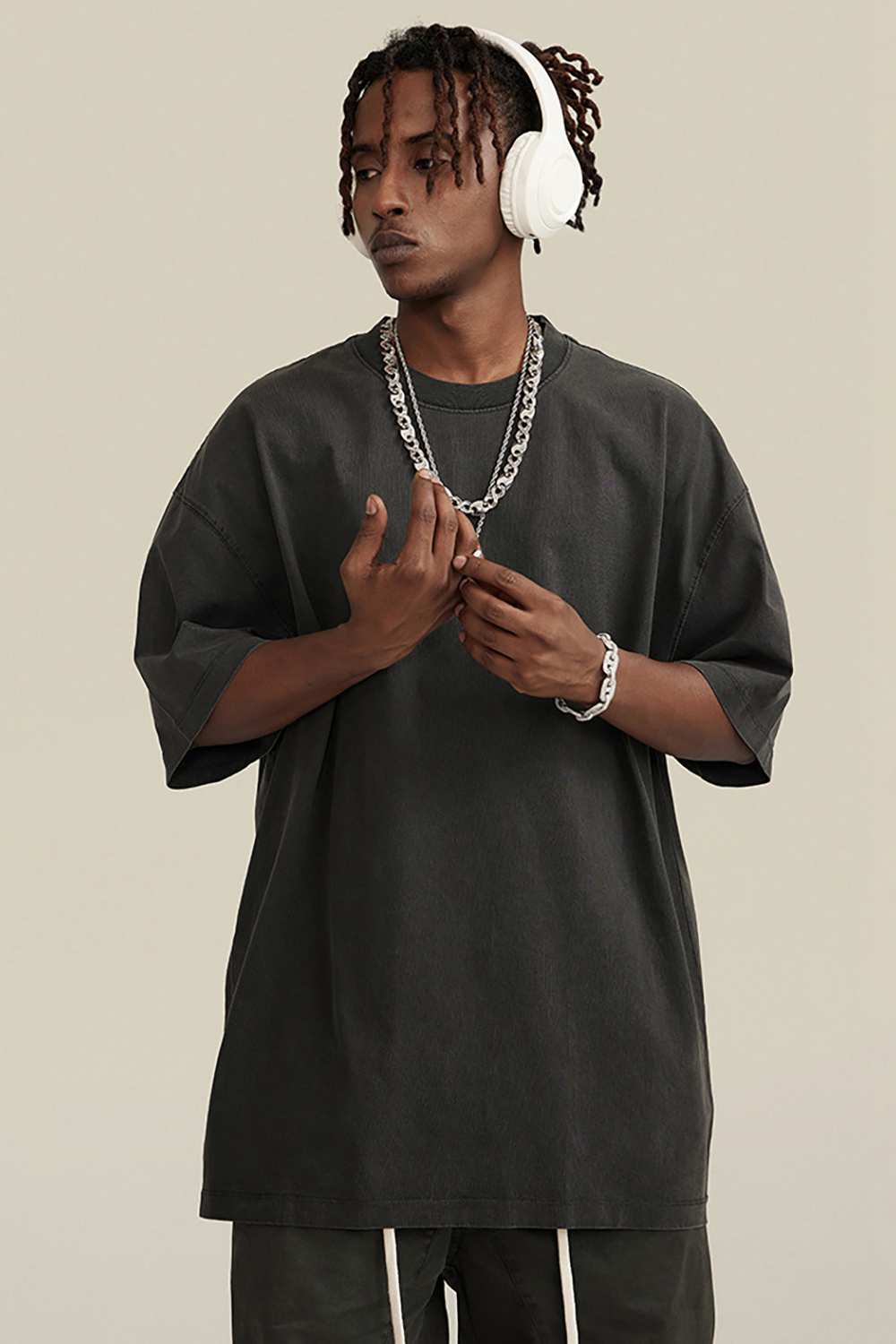 Heavyweight Washed Tee - Dark Gray