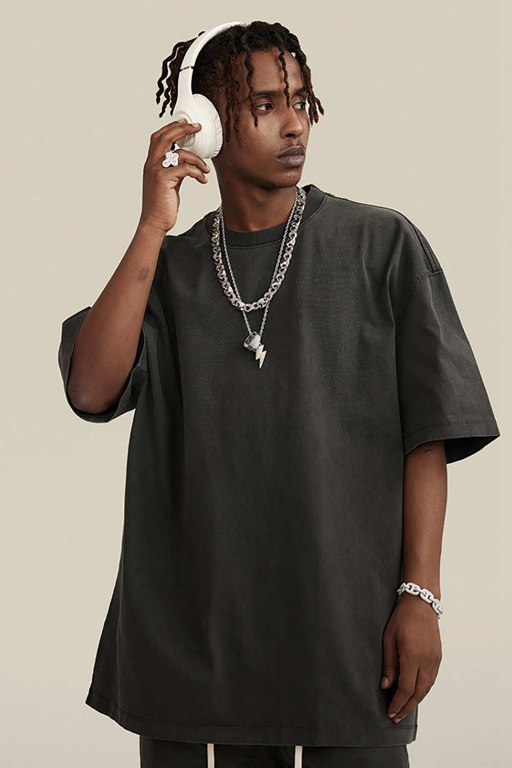 Heavyweight Washed Tee - Dark Gray