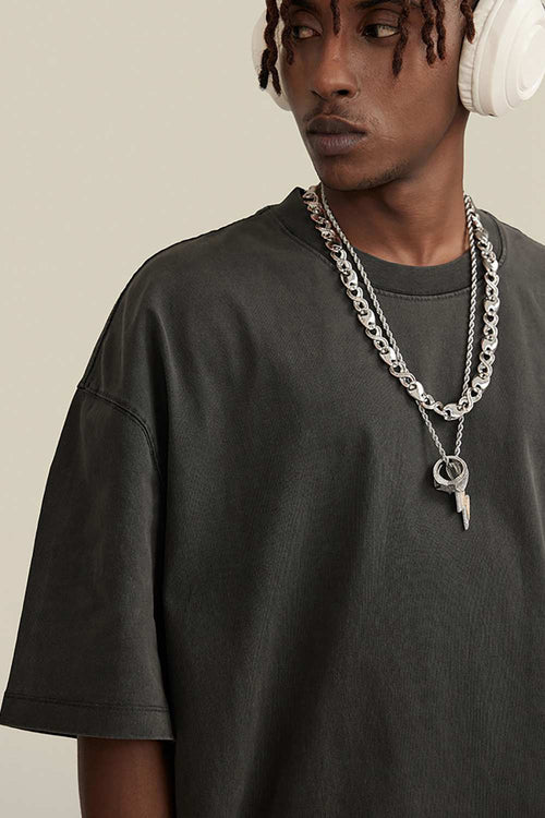 Heavyweight Washed Tee - Dark Gray