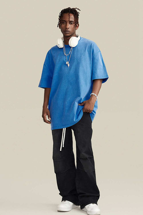 Heavyweight Washed Tee - Denim Blue