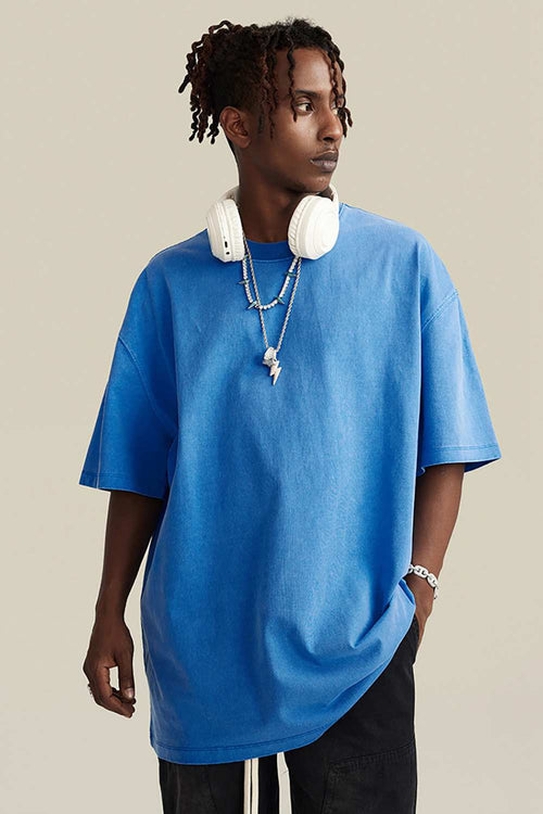 Heavyweight Washed Tee - Denim Blue