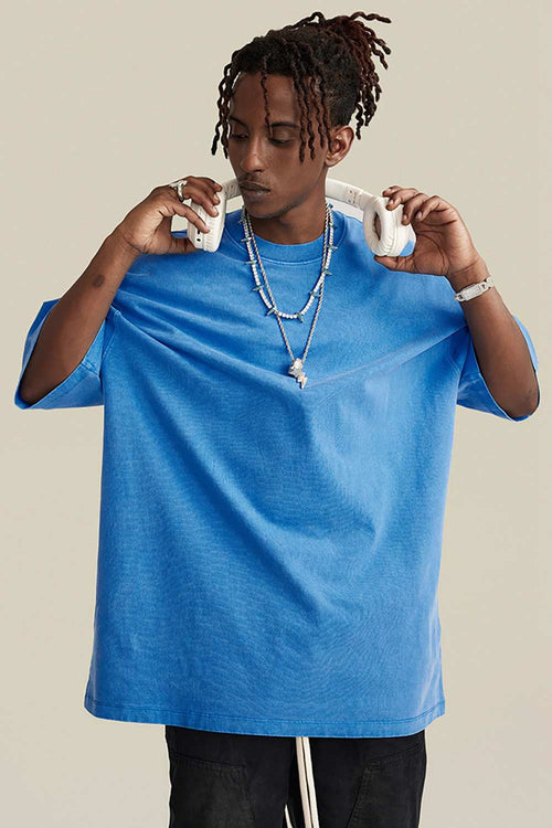 Heavyweight Washed Tee - Denim Blue
