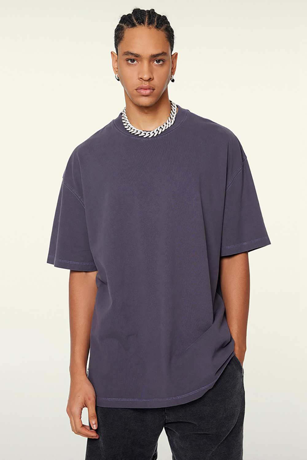 Heavyweight Washed Tee - Grape Purple