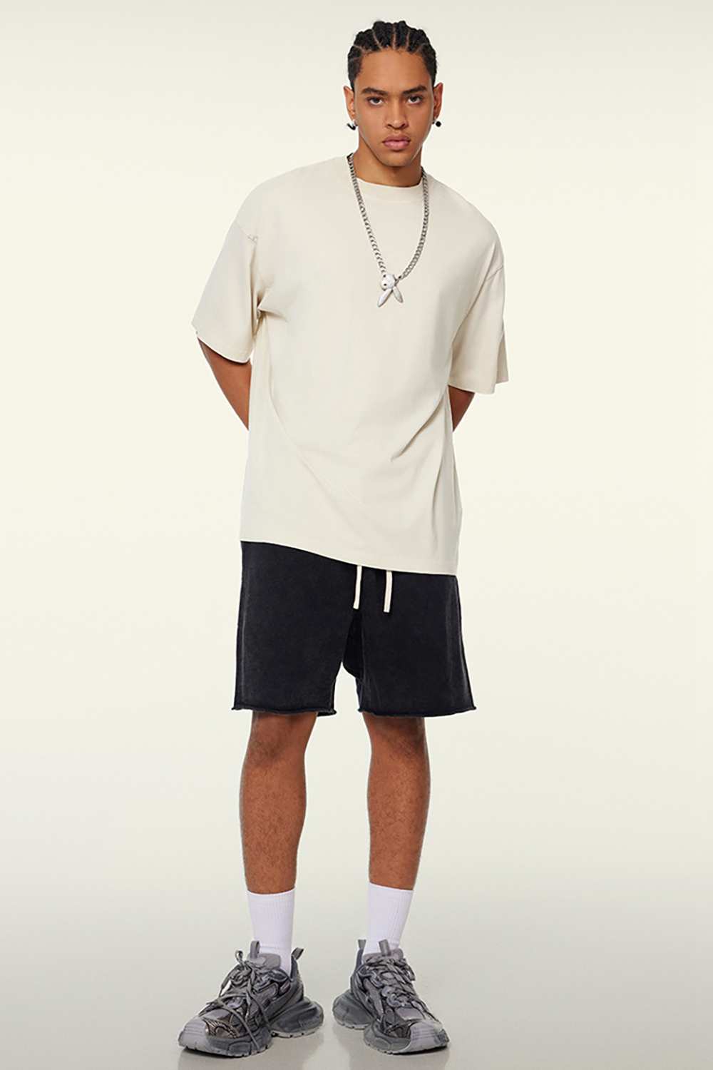 Heavyweight Washed Tee - Gray Apricot