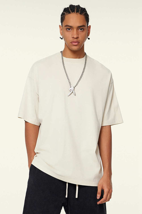 Heavyweight Washed Tee - Gray Apricot