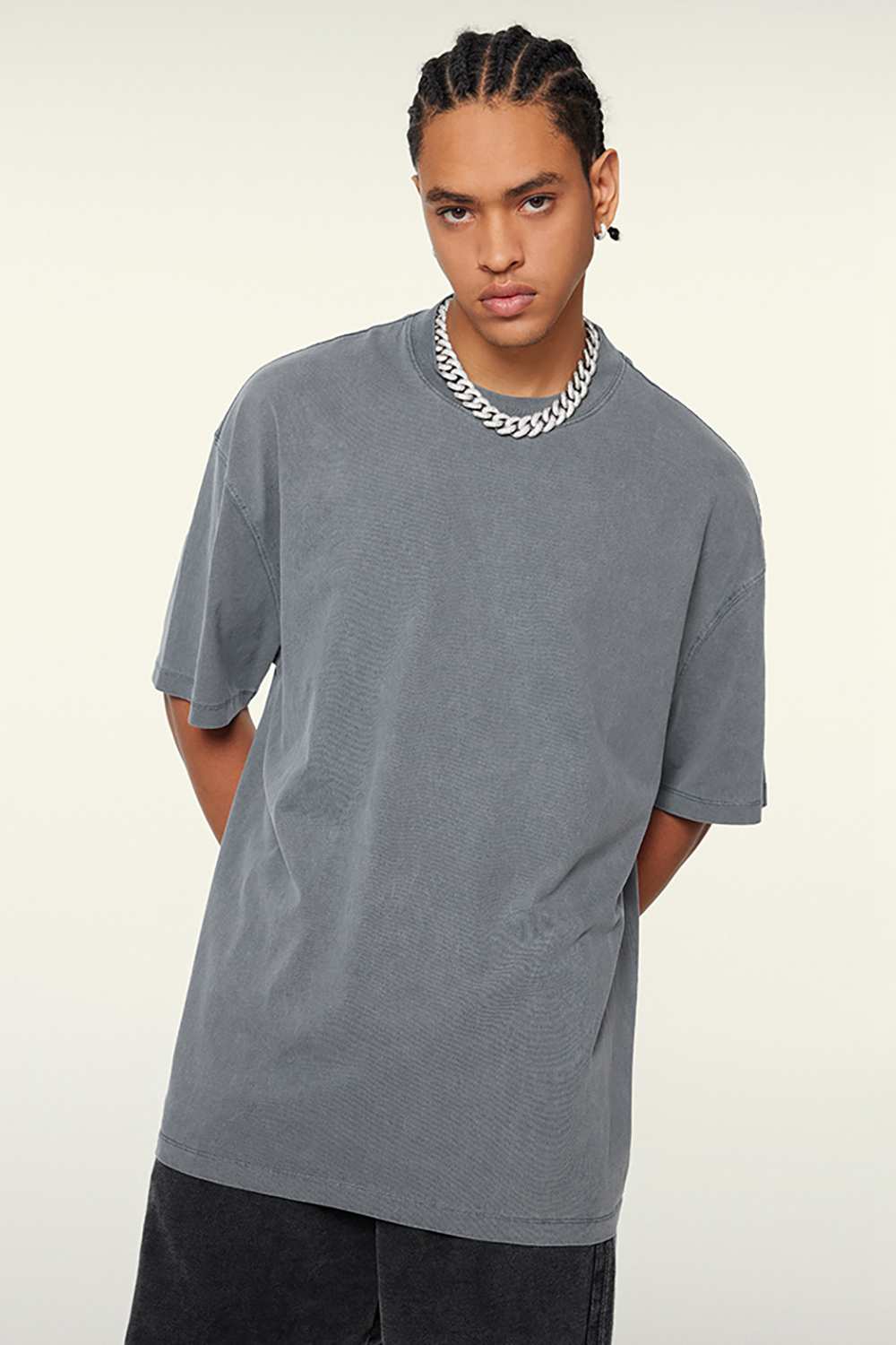 Heavyweight Washed Tee - Grayish Blue