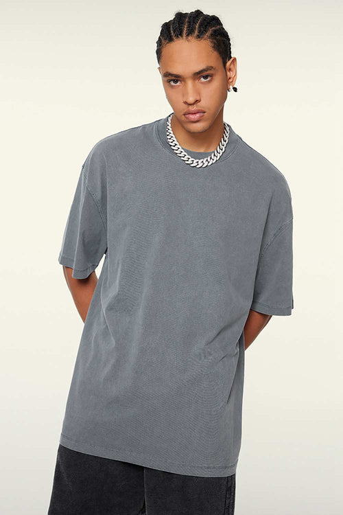 Heavyweight Washed Tee - Grayish Blue