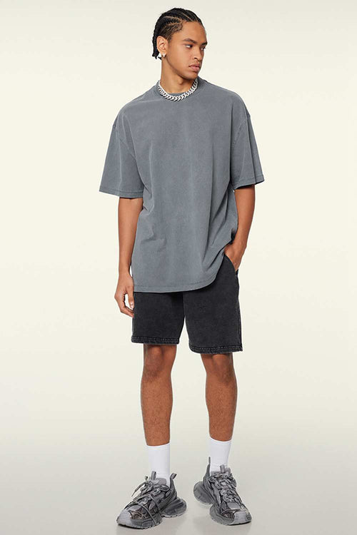 Heavyweight Washed Tee - Grayish Blue