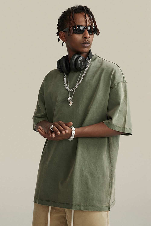 Heavyweight Washed Tee - Grayish Green