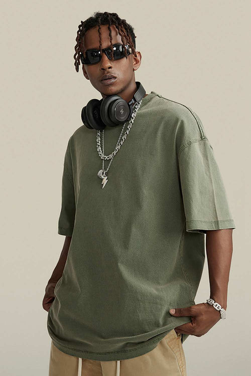 Heavyweight Washed Tee - Grayish Green
