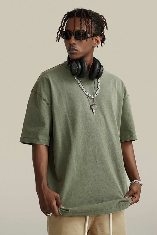 Heavyweight Washed Tee - Grayish Green