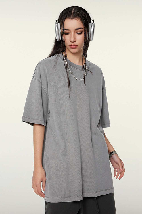 Heavyweight Washed Tee - Medium Gray