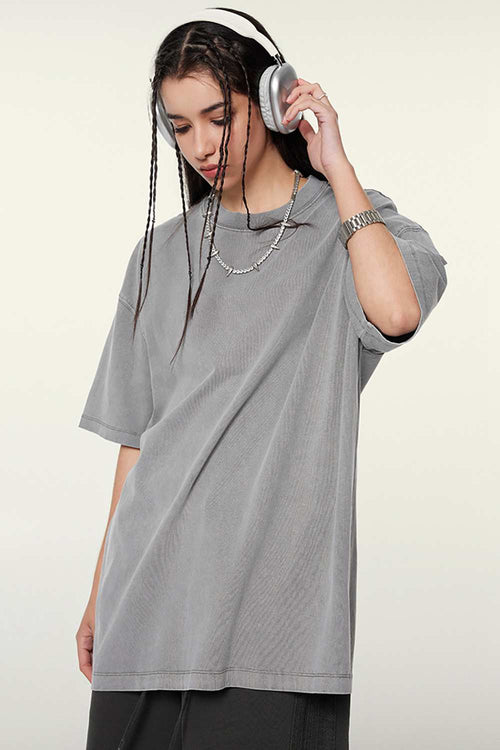 Heavyweight Washed Tee - Medium Gray