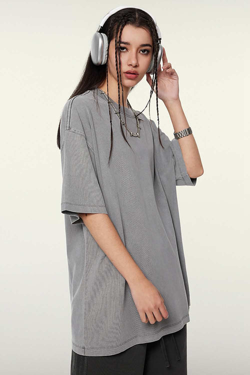 Heavyweight Washed Tee - Medium Gray