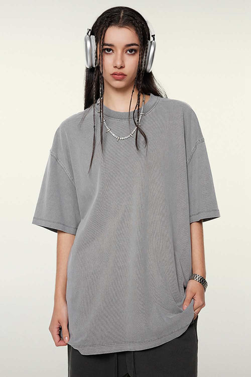 Heavyweight Washed Tee - Medium Gray