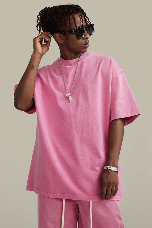 Heavyweight Washed Tee - Rose Pink