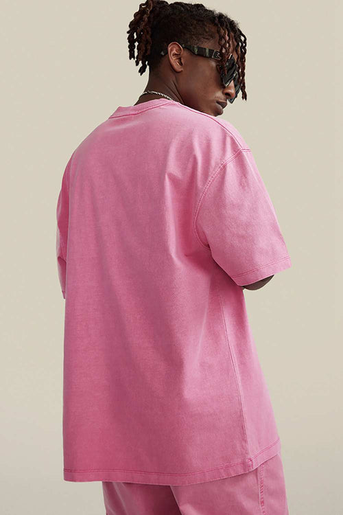 Heavyweight Washed Tee - Rose Pink