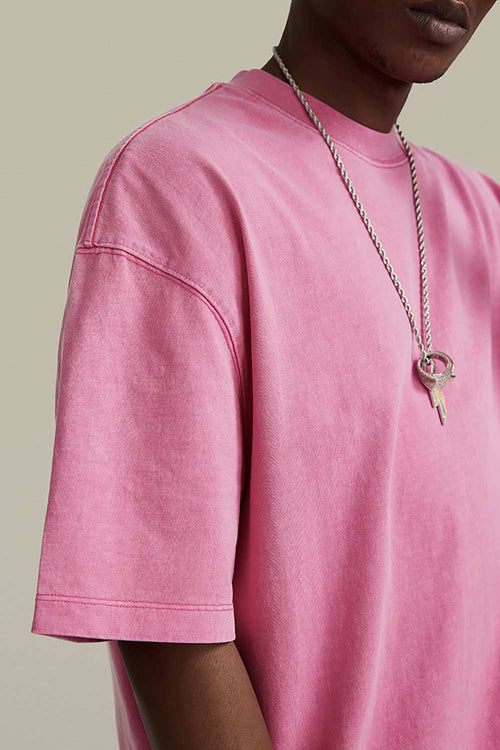 Heavyweight Washed Tee - Rose Pink