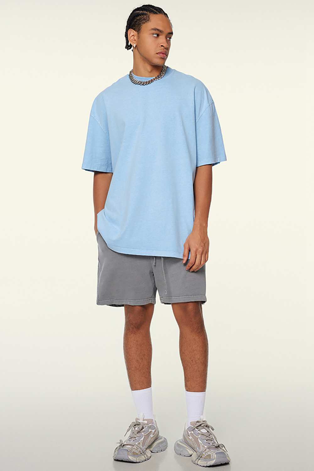 Heavyweight Washed Tee - Sky Blue