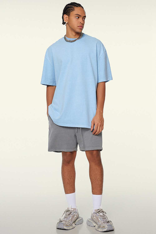 Heavyweight Washed Tee - Sky Blue
