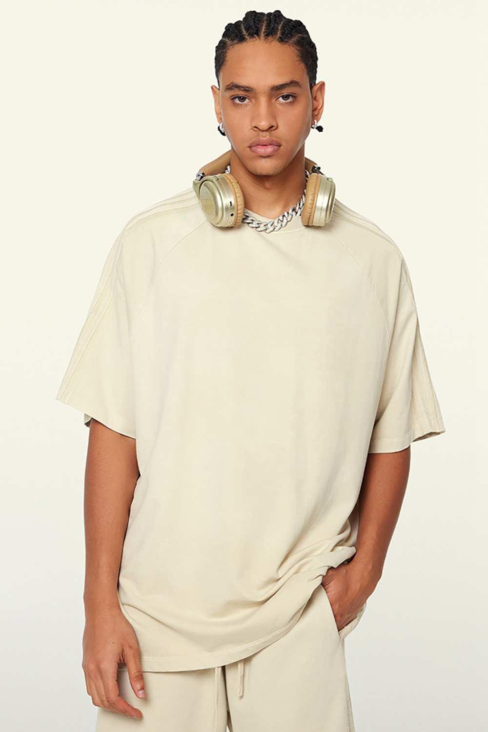Washed Heavyweight Vintage Tee - Gray Apricot